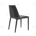 Black saddle leather high density foam dining chairs